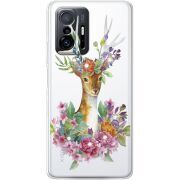 Чехол BoxFace со стразами Xiaomi 11T / 11T Pro Deer with flowers