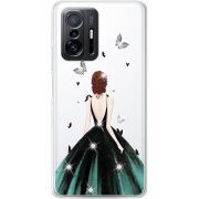 Чехол BoxFace со стразами Xiaomi 11T / 11T Pro Girl in the green dress