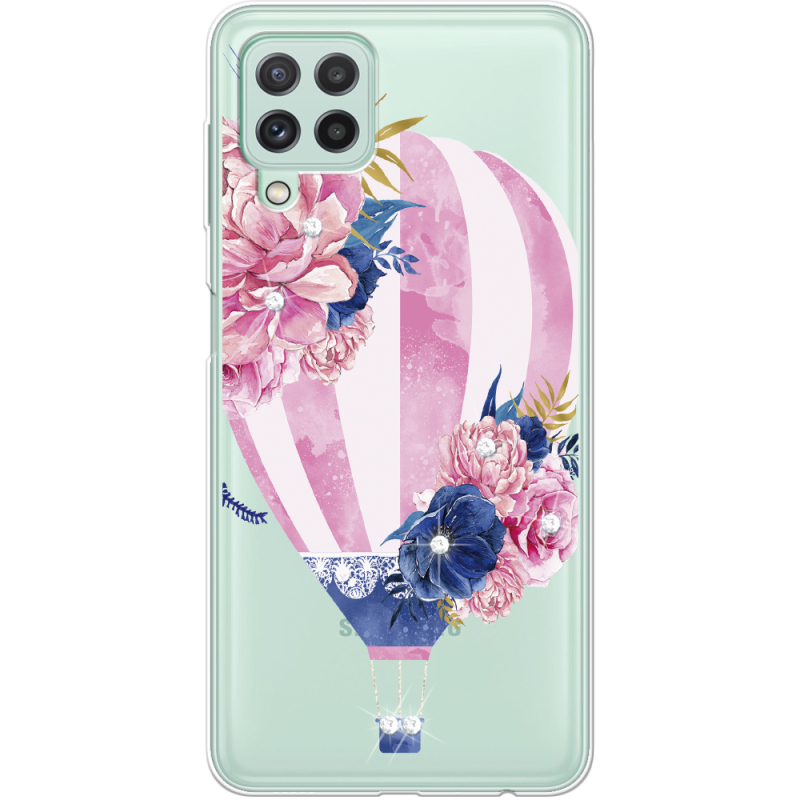 Чехол со стразами Samsung Galaxy M22 (M225)  Pink Air Baloon