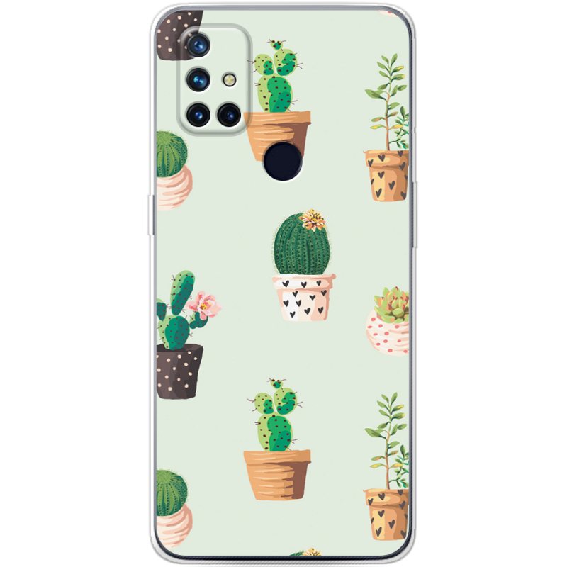 Чехол BoxFace OnePlus Nord N10 L-green Cacti