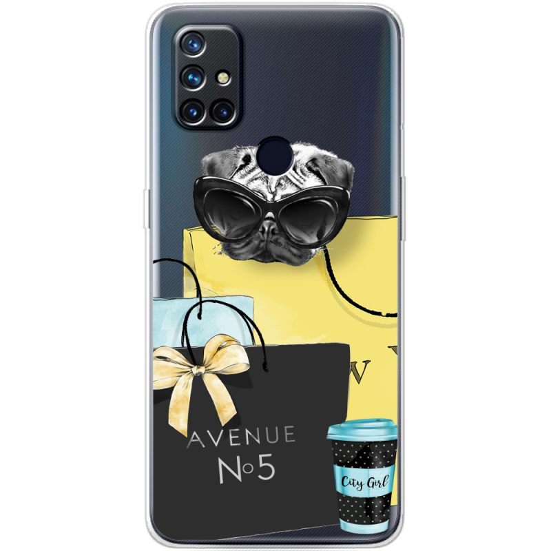 Прозрачный чехол BoxFace OnePlus Nord N10 Fashion Pug