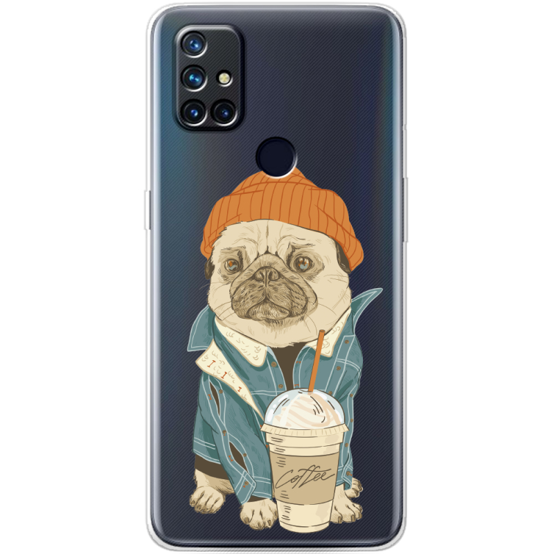 Прозрачный чехол BoxFace OnePlus Nord N10 Dog Coffeeman