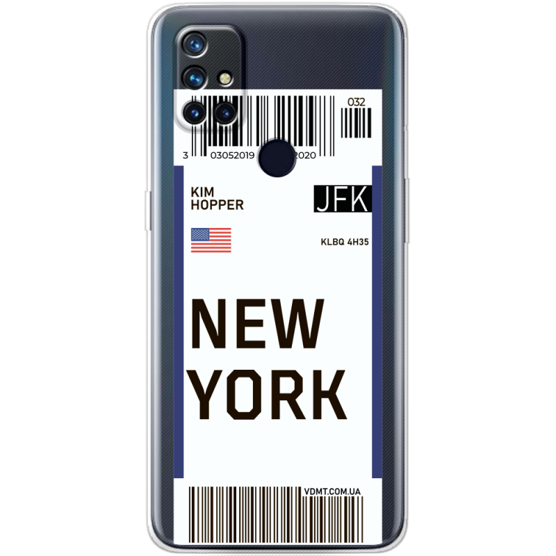 Прозрачный чехол BoxFace OnePlus Nord N10 Ticket New York