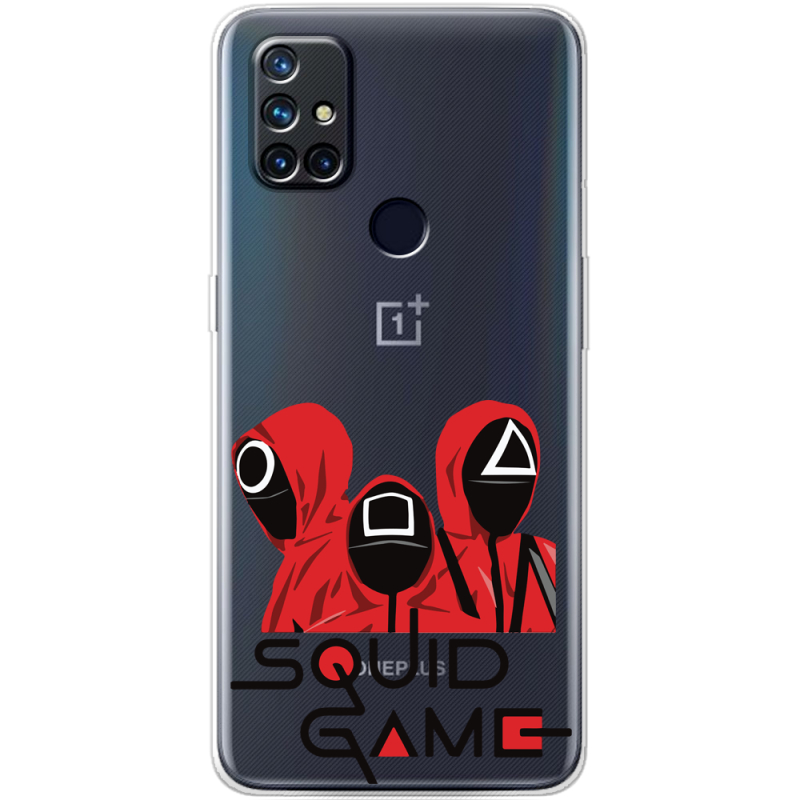 Прозрачный чехол BoxFace OnePlus Nord N10 siquid game люди в красном