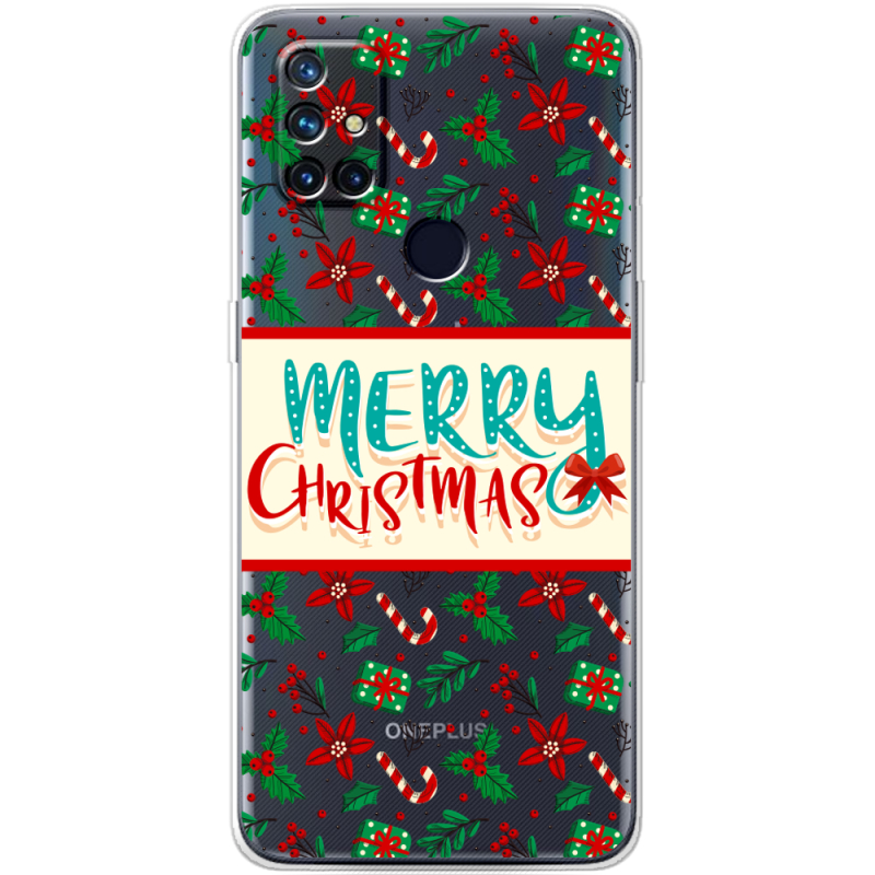 Прозрачный чехол BoxFace OnePlus Nord N10 Vintage Christmas Pattern