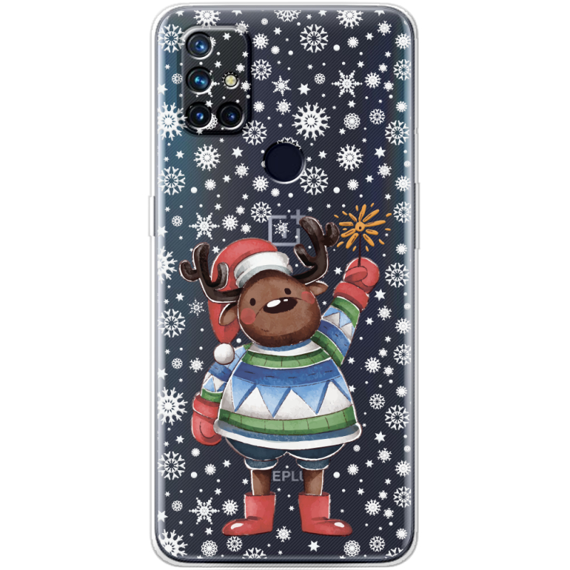 Прозрачный чехол BoxFace OnePlus Nord N10 Christmas Deer with Snow