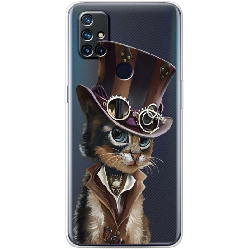 Прозрачный чехол BoxFace OnePlus Nord N10 Steampunk Cat