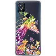 Прозрачный чехол BoxFace OnePlus Nord N10 Colorful Giraffe