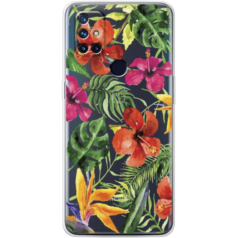 Прозрачный чехол BoxFace OnePlus Nord N10 Tropical Flowers