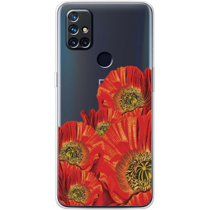 Прозрачный чехол BoxFace OnePlus Nord N10 Red Poppies