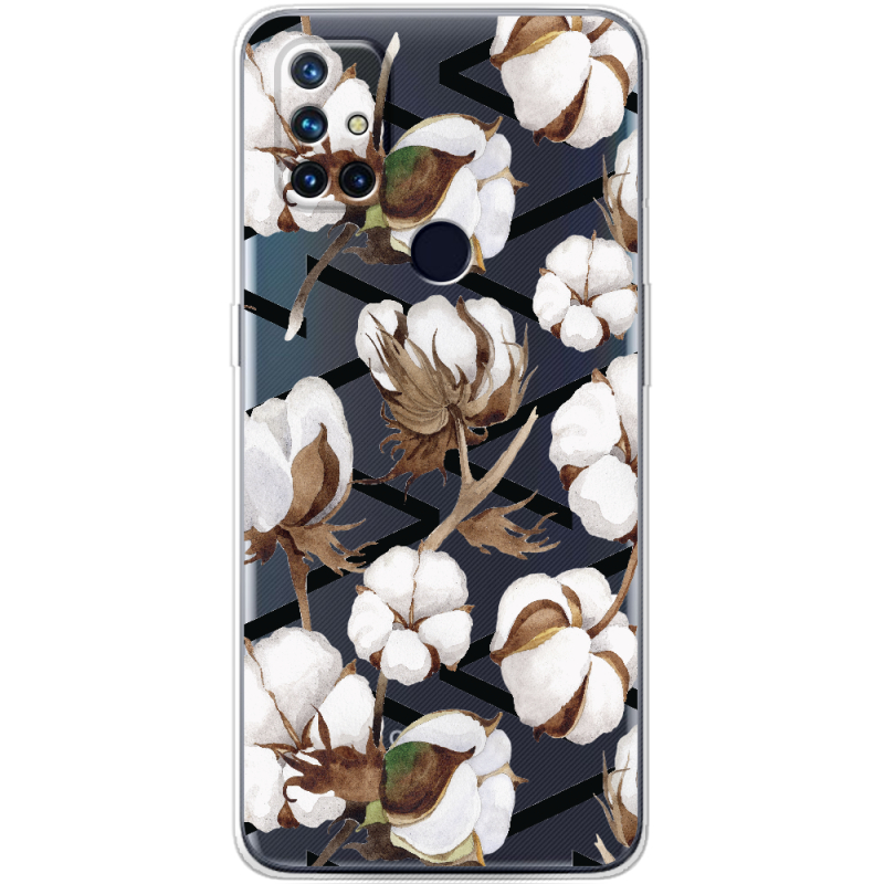 Прозрачный чехол BoxFace OnePlus Nord N10 Cotton flowers