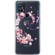 Чехол со стразами OnePlus Nord N10 Swallows and Bloom