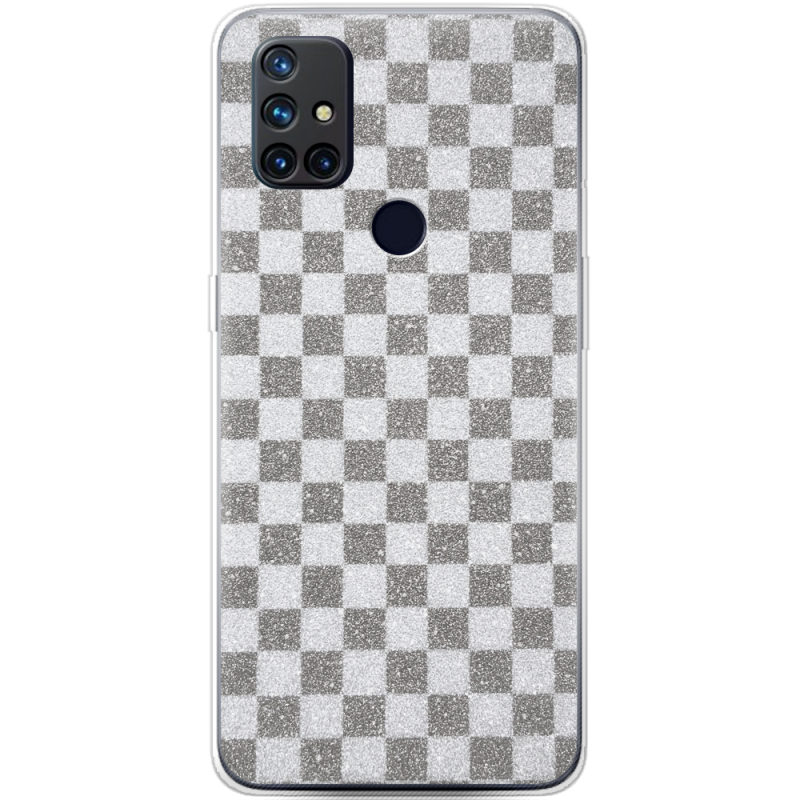 Чехол с блёстками OnePlus Nord N10 Шахматы