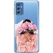 Прозрачный чехол BoxFace Samsung Galaxy M52 (M526) Девушка с Пионами