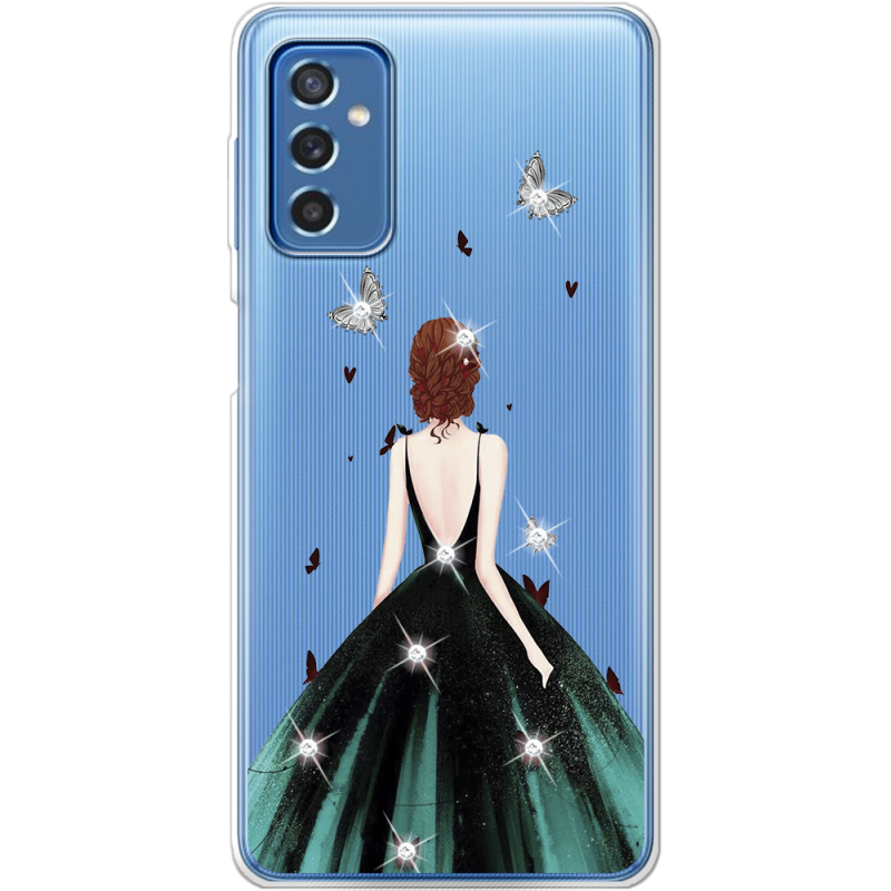 Чехол со стразами Samsung Galaxy M52 (M526)  Girl in the green dress