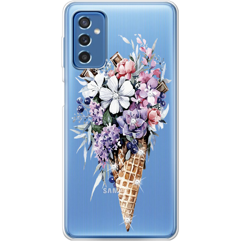 Чехол со стразами Samsung Galaxy M52 (M526)  Ice Cream Flowers