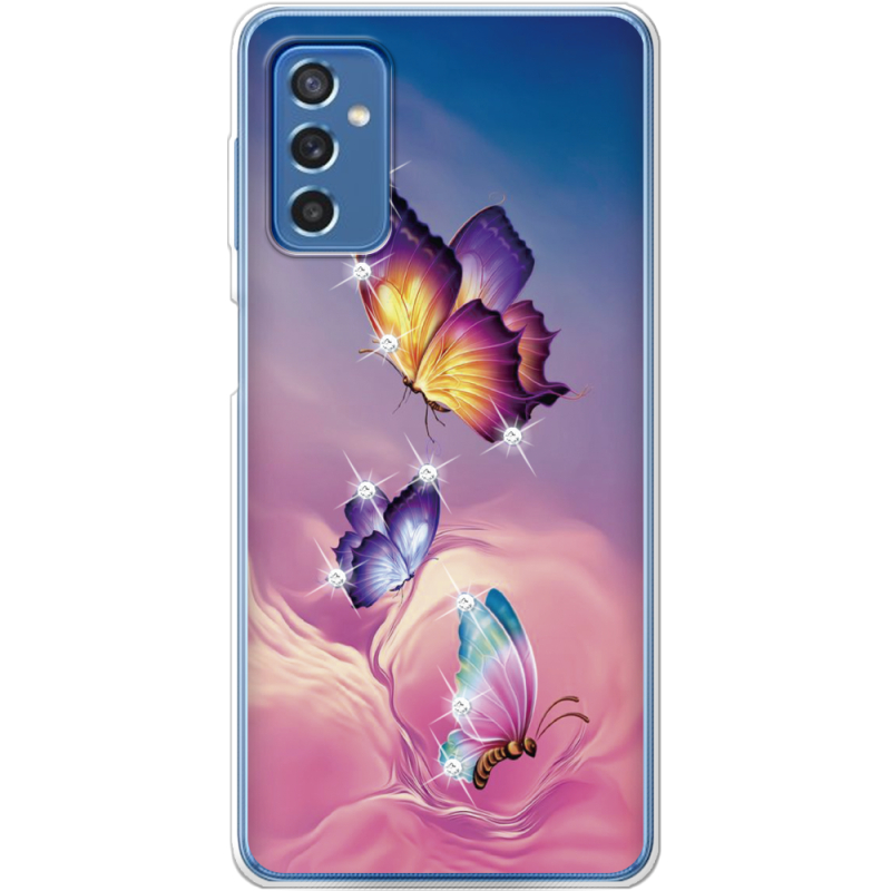 Чехол со стразами Samsung Galaxy M52 (M526)  Butterflies