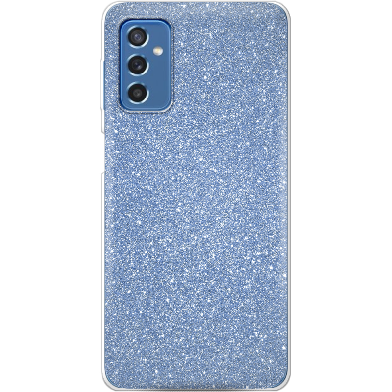 Чехол с блёстками Samsung Galaxy M52 (M526)  Голубой
