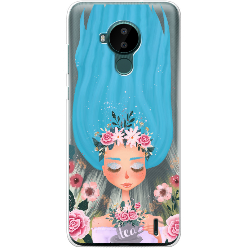 Прозрачный чехол BoxFace Nokia C30 Blue Hair