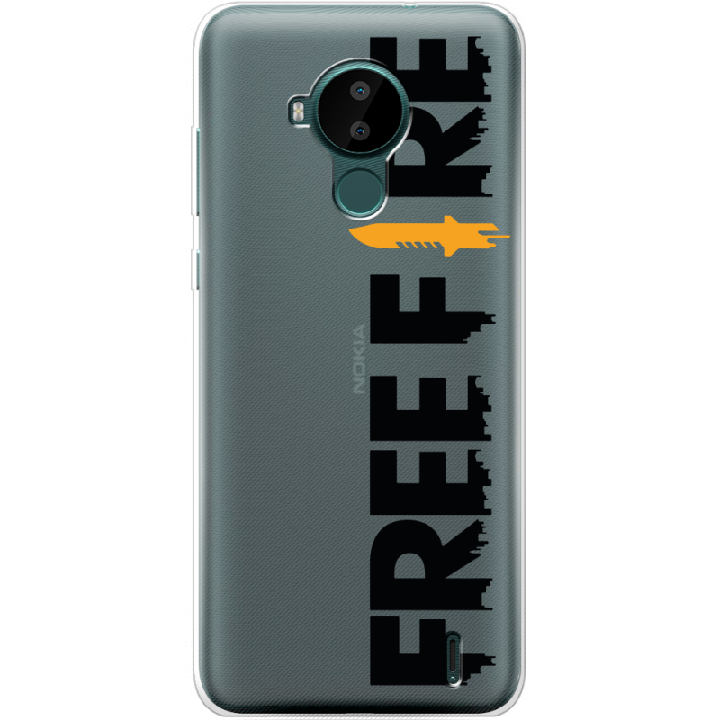 Прозрачный чехол BoxFace Nokia C30 Free Fire Black Logo