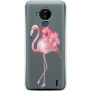 Прозрачный чехол BoxFace Nokia C30 Floral Flamingo