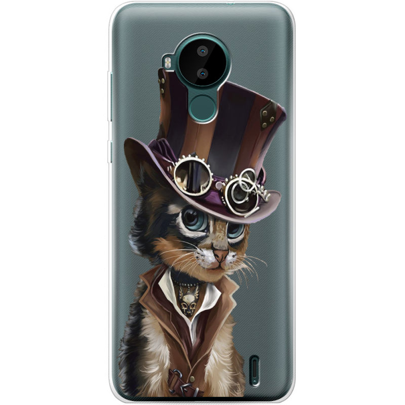 Прозрачный чехол BoxFace Nokia C30 Steampunk Cat