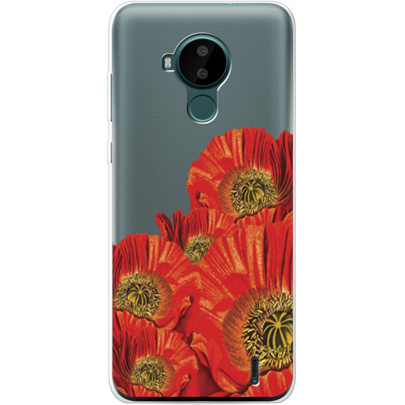 Прозрачный чехол BoxFace Nokia C30 Red Poppies