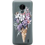 Чехол со стразами Nokia C30 Ice Cream Flowers