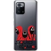 Прозрачный чехол BoxFace Xiaomi Poco X3 GT siquid game люди в красном