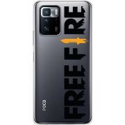 Прозрачный чехол BoxFace Xiaomi Poco X3 GT Free Fire Black Logo