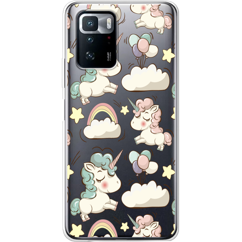 Прозрачный чехол BoxFace Xiaomi Poco X3 GT Unicorns