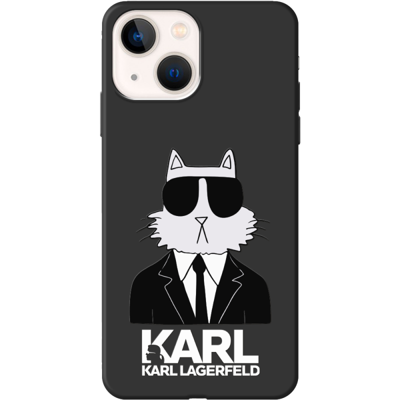 Черный чехол BoxFace Apple iPhone 13 Cat in Black