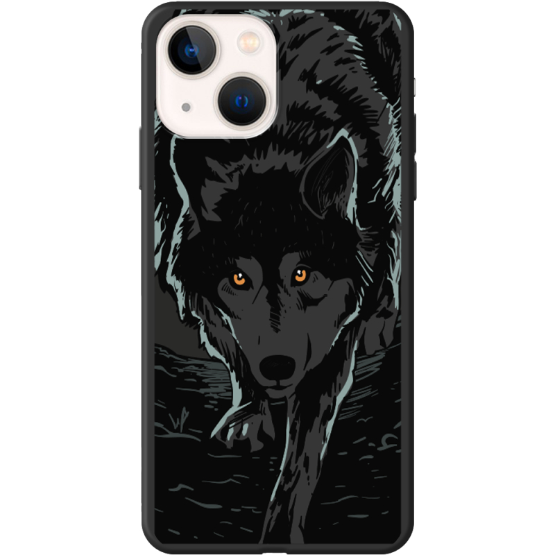 Черный чехол BoxFace Apple iPhone 13 Wolf