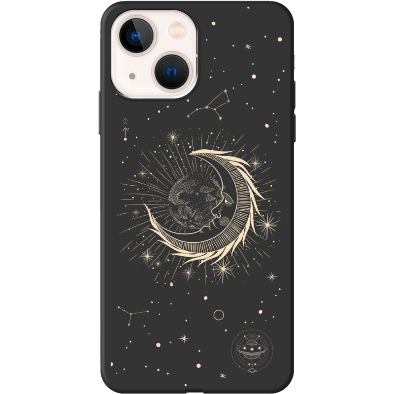 Черный чехол BoxFace Apple iPhone 13 Moon