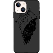 Черный чехол BoxFace Apple iPhone 13 Wolf and Raven