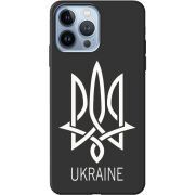 Черный чехол BoxFace Apple iPhone 13 Pro Тризуб монограмма ukraine