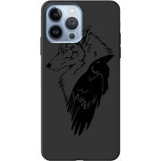Черный чехол BoxFace Apple iPhone 13 Pro Wolf and Raven