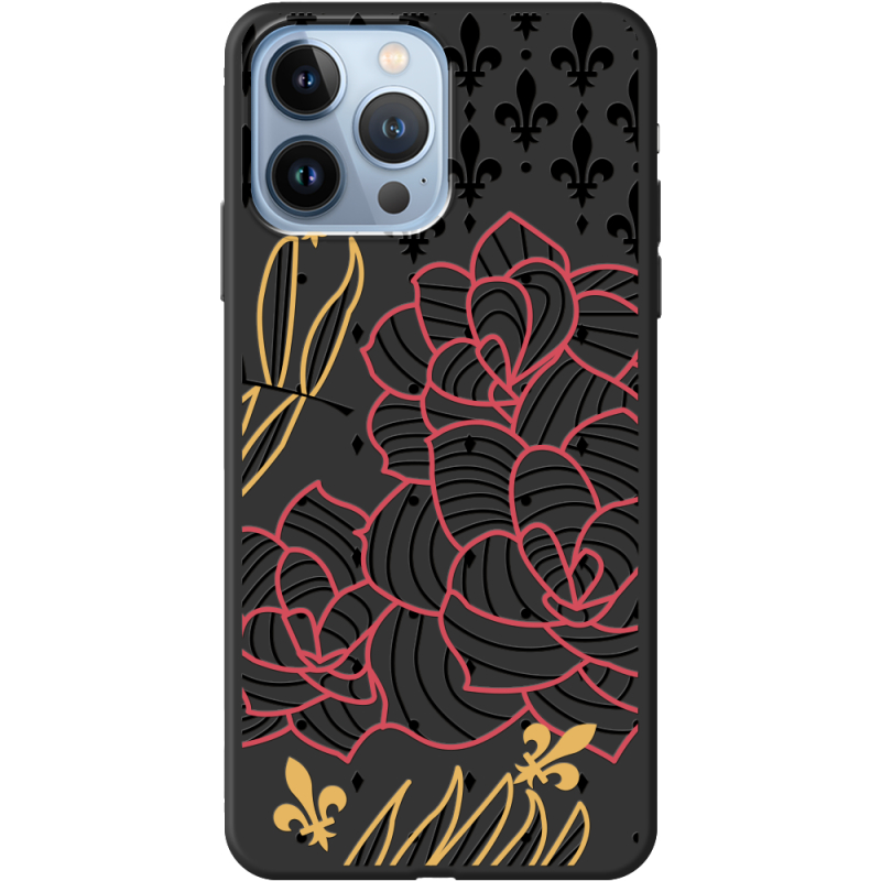 Черный чехол BoxFace Apple iPhone 13 Pro Max FranceFlowers