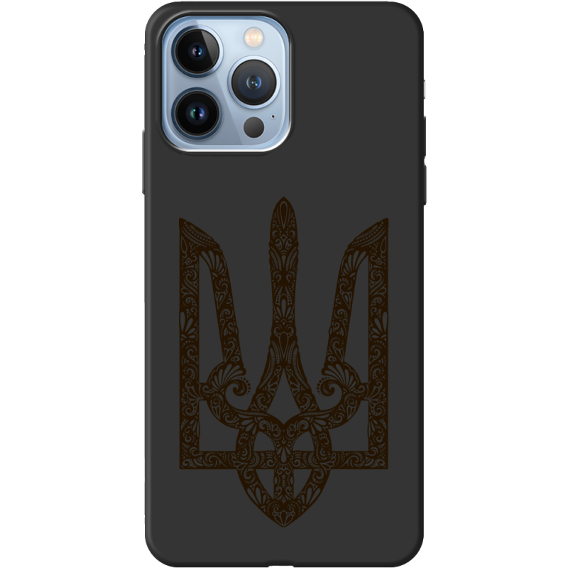 Черный чехол BoxFace Apple iPhone 13 Pro Max Ukrainian Trident