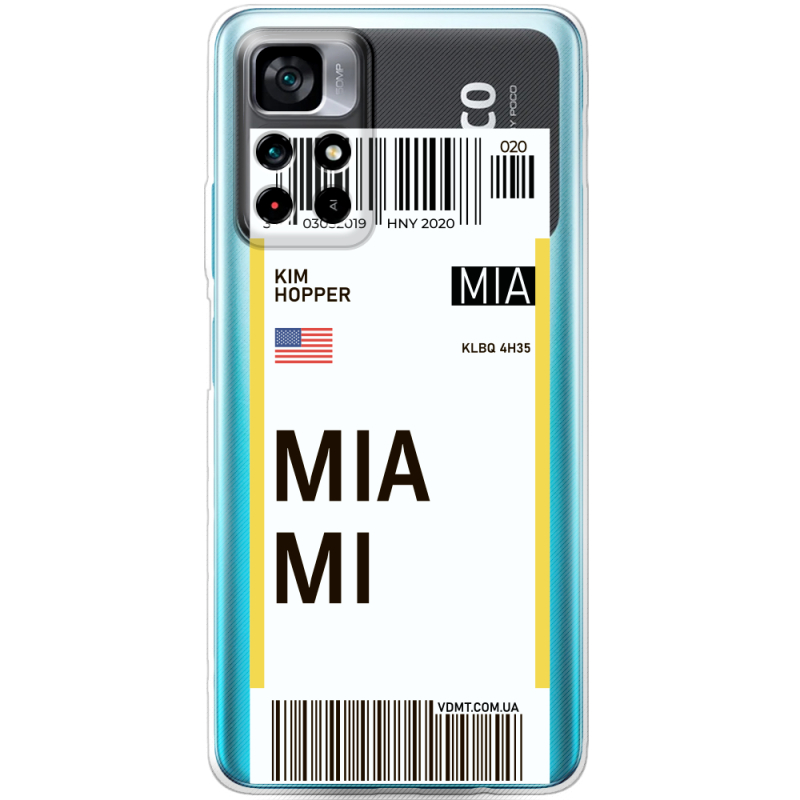 Прозрачный чехол BoxFace Xiaomi Poco M4 Pro 5G Ticket Miami