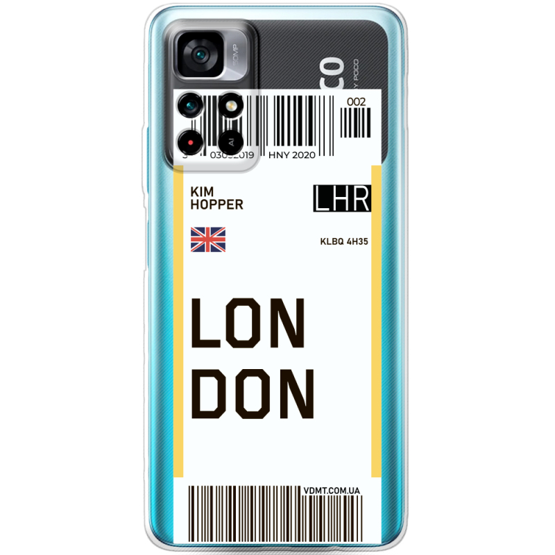 Прозрачный чехол BoxFace Xiaomi Poco M4 Pro 5G Ticket London
