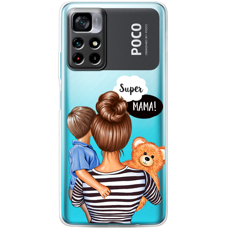 Прозрачный чехол BoxFace Xiaomi Poco M4 Pro 5G Super Mama and Son