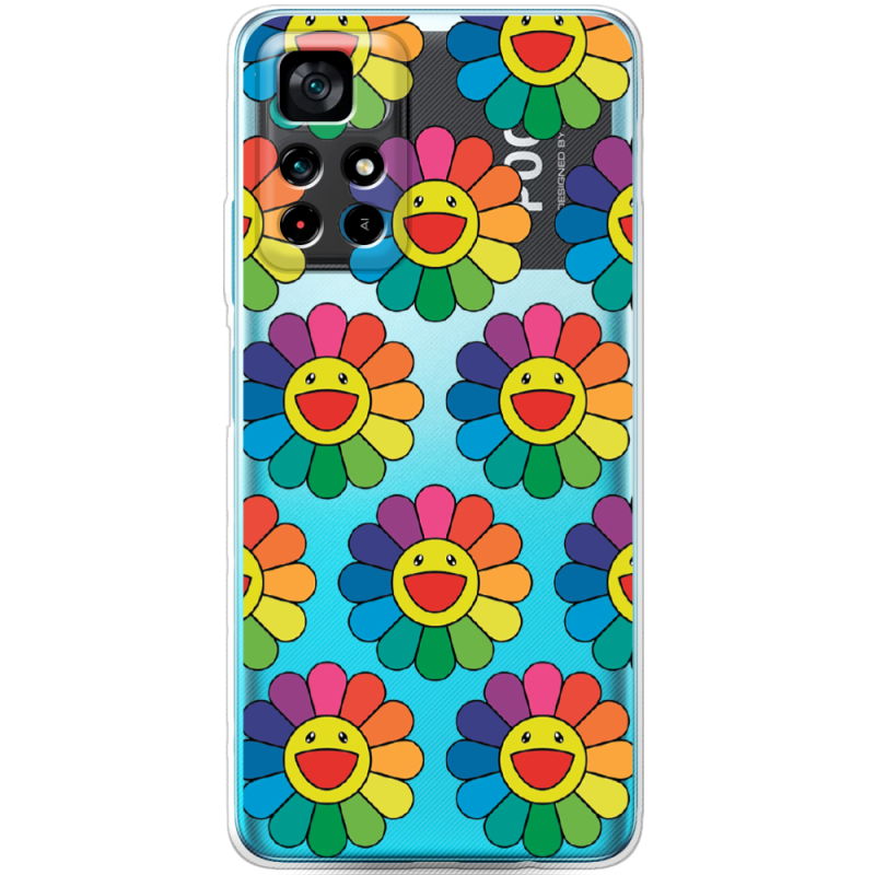 Прозрачный чехол BoxFace Xiaomi Poco M4 Pro 5G Hippie Flowers