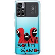 Прозрачный чехол BoxFace Xiaomi Poco M4 Pro 5G siquid game люди в красном