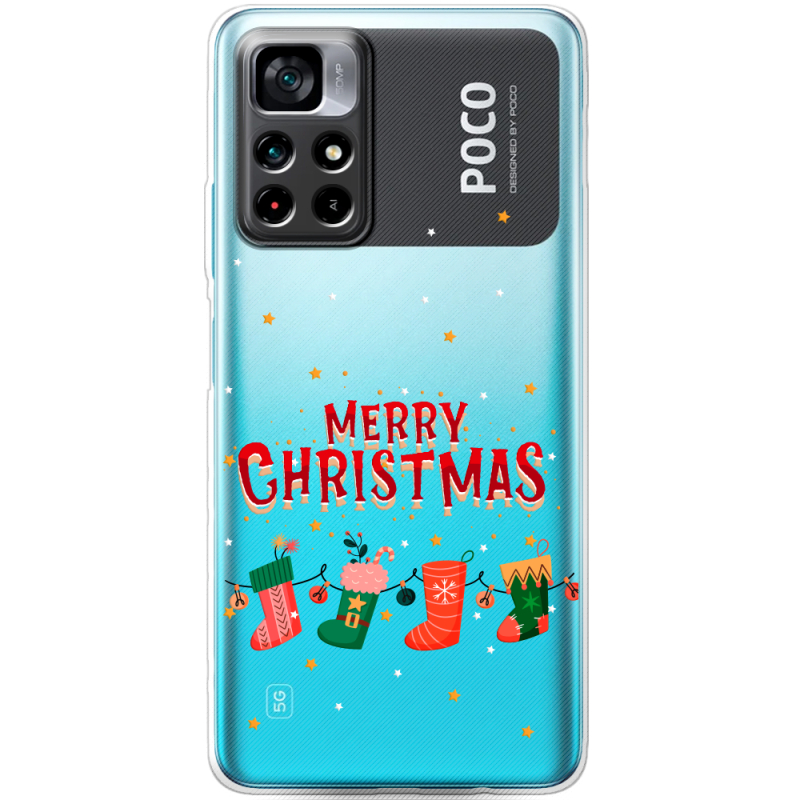 Прозрачный чехол BoxFace Xiaomi Poco M4 Pro 5G Merry Christmas