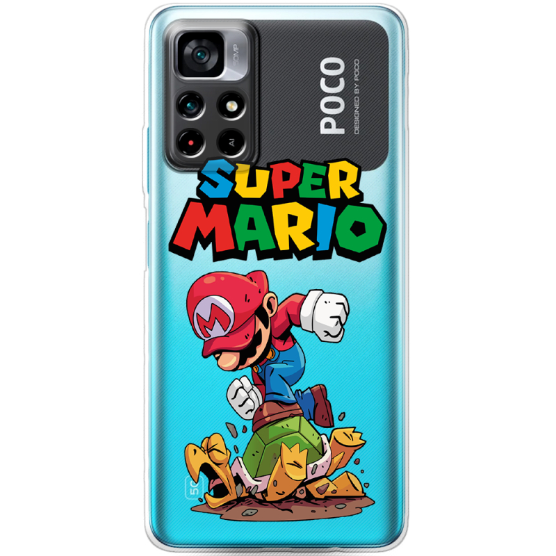 Прозрачный чехол BoxFace Xiaomi Poco M4 Pro 5G Super Mario