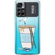 Прозрачный чехол BoxFace Xiaomi Poco M4 Pro 5G Segull in Cofee Pool