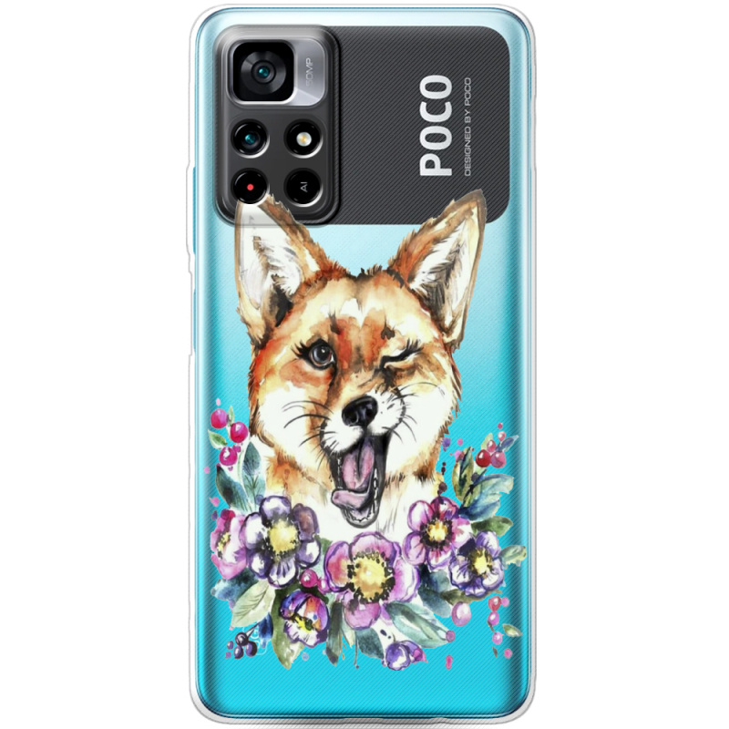 Прозрачный чехол BoxFace Xiaomi Poco M4 Pro 5G Winking Fox