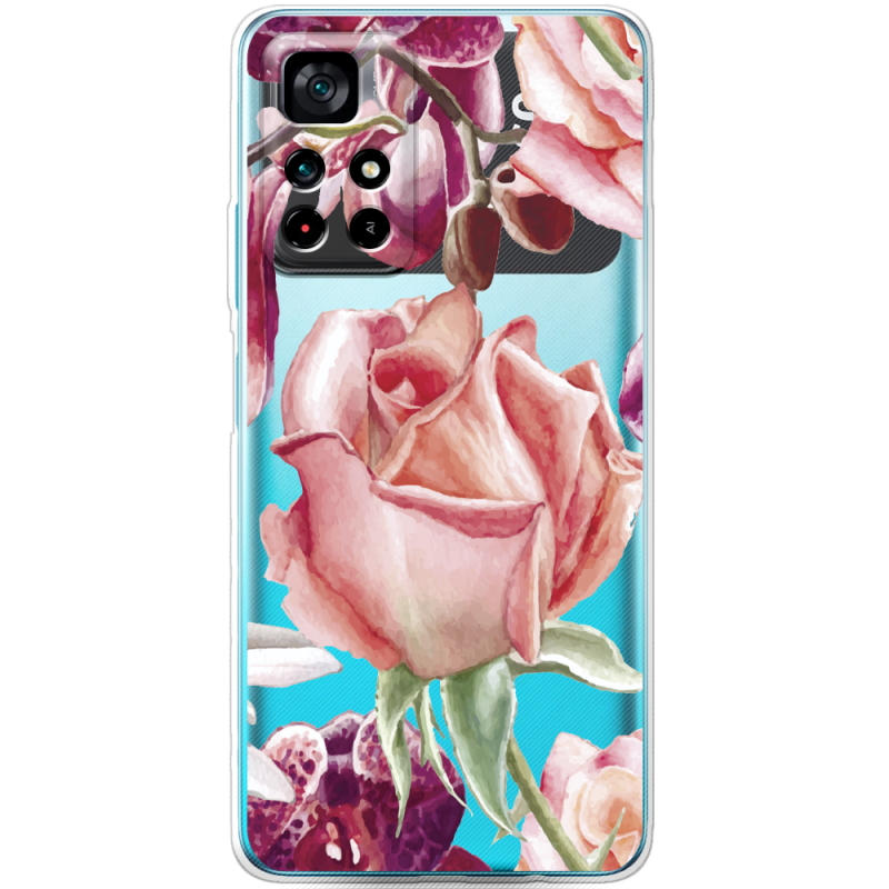 Прозрачный чехол BoxFace Xiaomi Poco M4 Pro 5G Rose