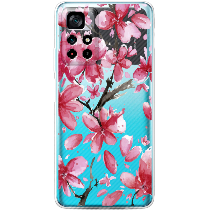 Прозрачный чехол BoxFace Xiaomi Poco M4 Pro 5G Pink Magnolia